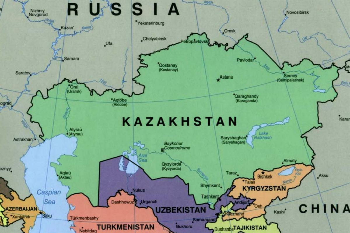 na mapie Ałmaty Kazachstan