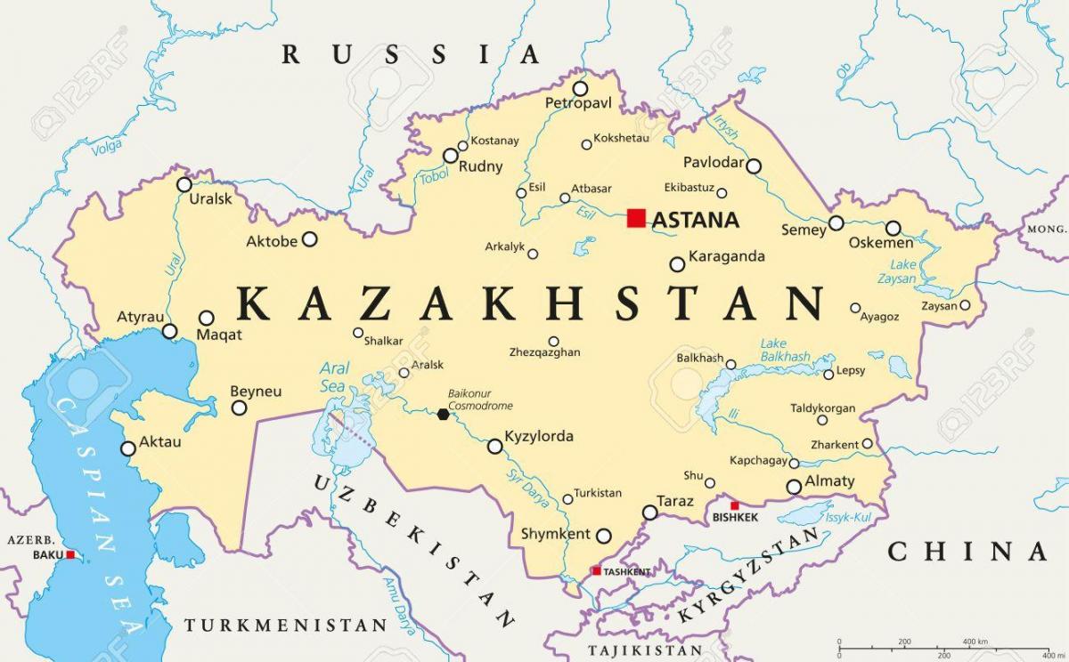 mapę Kazachstanu Astany