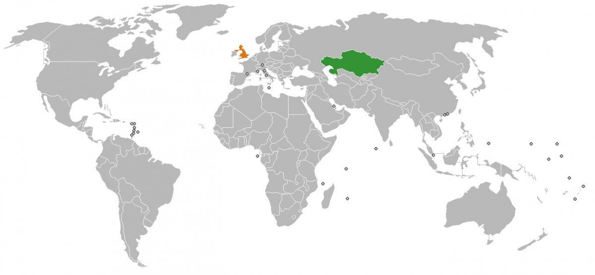 Lokalizacja Kazachstanu na mapie świata