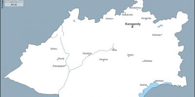 Mapa Karagandy W Kazachstanie