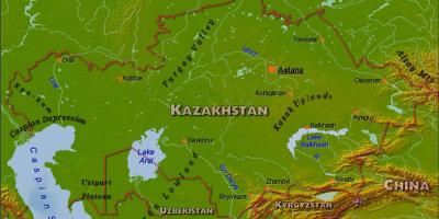 Mapa Kazachstanu fizyczna