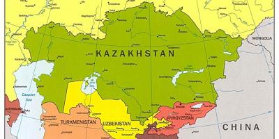 Mapa Kazachstanu mapa Azji