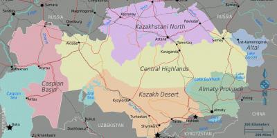 Mapa regionów Kazachstanu