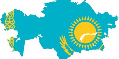 Mapa Kazachstanu flaga